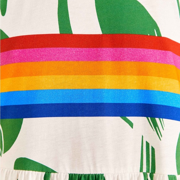 FARM RIO NWT Off-White Rainbow Toucans Organic Cotton Maxi Dress Size Large - Picture 4 of 9